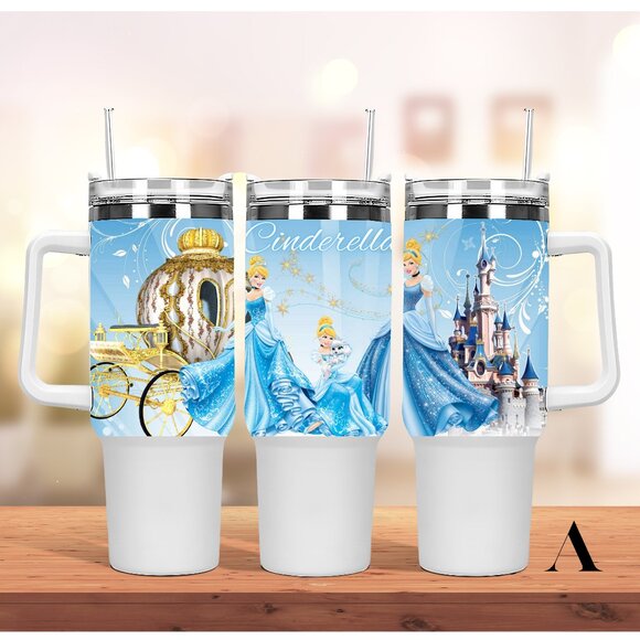 Custom 40oz Tumbler Disney Princess Cinderella Brand new double wall stainless t - Picture 14 of 14